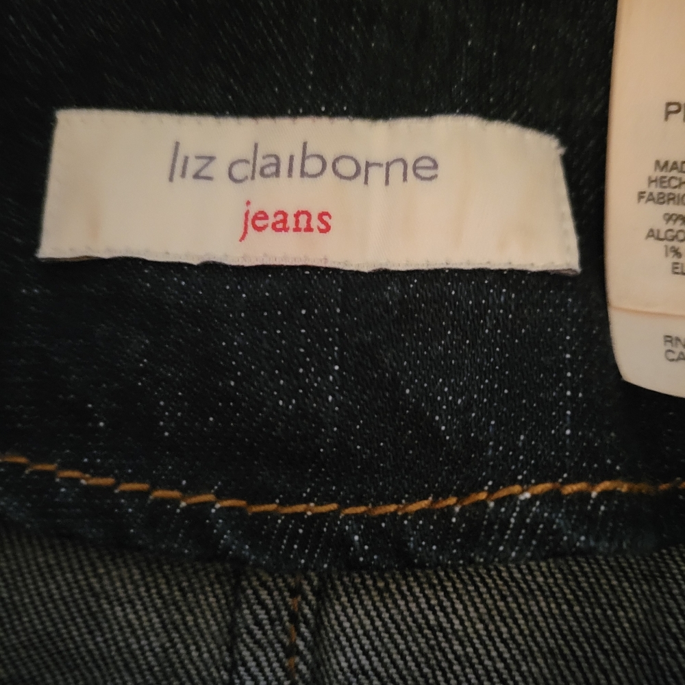 Liz Claiborne Jeans Denim Jacket – Petite 3X – Dark Blue – Button Front - Picture 10 of 14